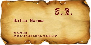 Balla Norma névjegykártya
